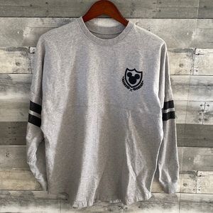 WALT DISNEY MICKEY MOUSE LONG SLEEVE JERSEY HEATHER GREY WOMEN’S SMALL